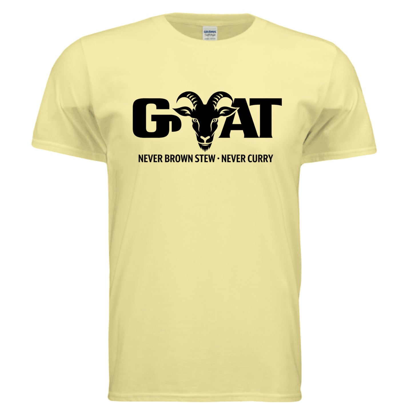 GOAT Never Brown Stew Curry Vibes Tee